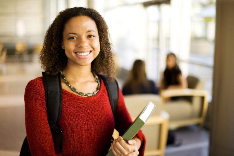 A student in the library